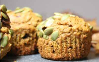 Muffins à la citrouille et aux drêches