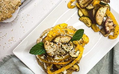 Petits pains à l’ail aux légumes zaatar