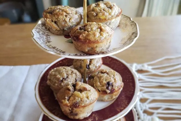 Muffins aux bananes et chocolat (sans farine)