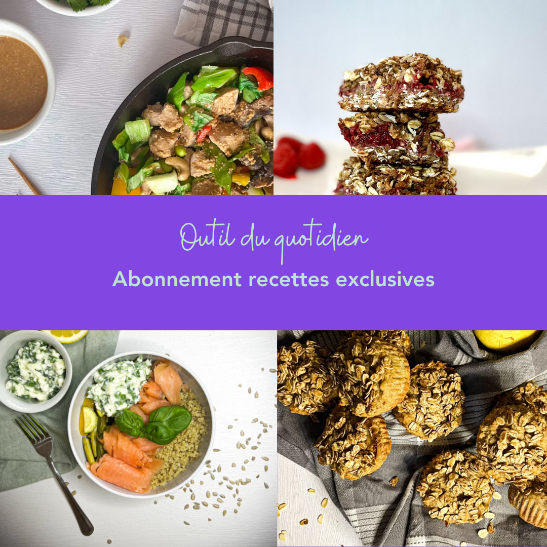 Outil du quotidien - Banque de recettes exclusives. Faibles en FODMAP. ÉPITHÉLIA- Clinique de santé digestive.