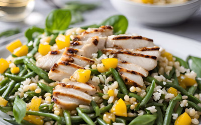 Salade orge et poulet au basilic et parmesan