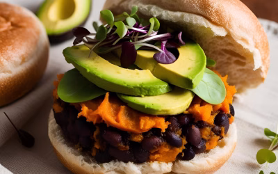 Végé Burger aux haricots noirs et patate douce