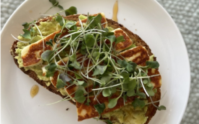 🔒Toast à l’avocat et halloumi