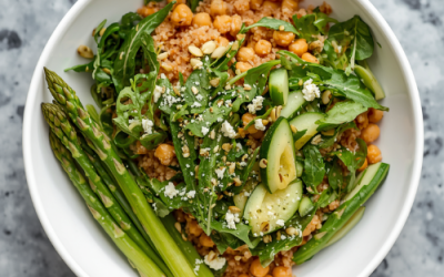 🔒Bol de pois chiches, asperges et feta
